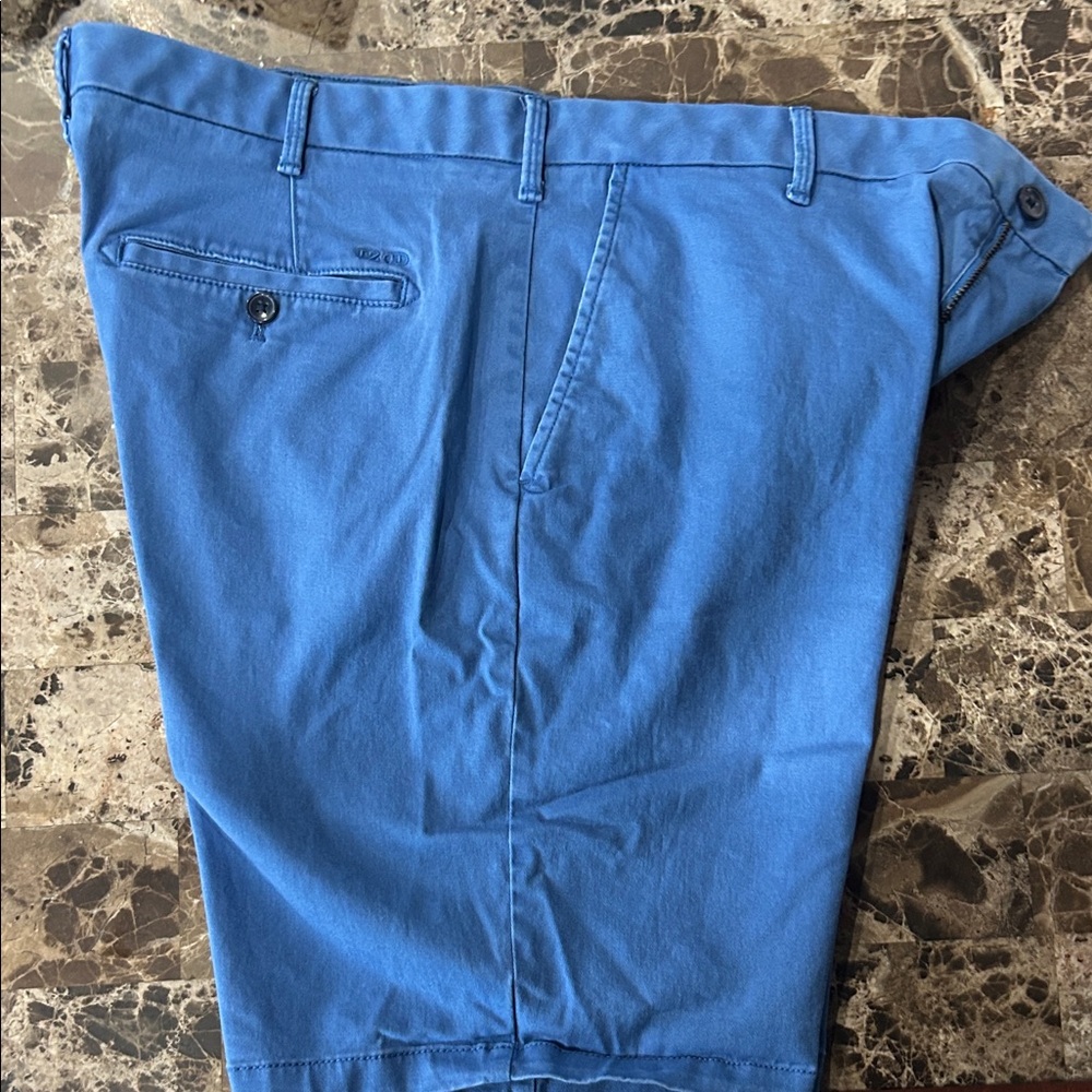 Izod Men's Flat Front Blue Shorts